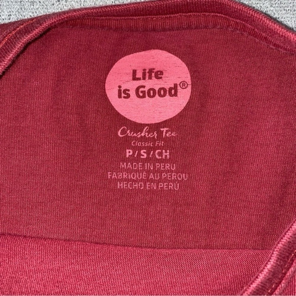 Life is Good don’t stop believing‎ santa tee small holiday Christmas - Picture 4 of 6
